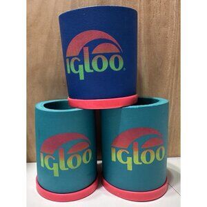 3  Retro Vintage IGLOO Can Cooler Koozie Beer Beverage Holder Coozie 80’s  USA